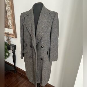 Vintage Westerfield Brand 1960's Era Men's Gray Blue Plaid Dress Coat